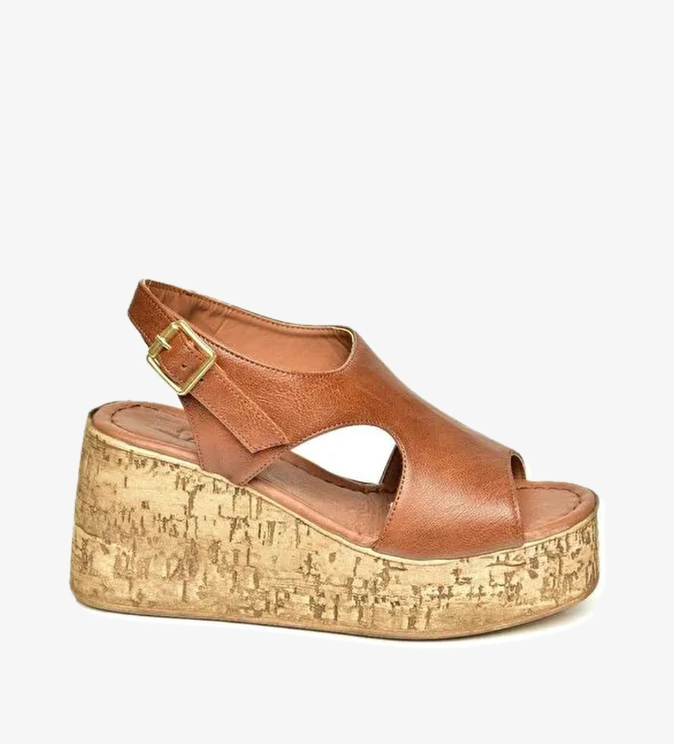 U9967550 Taba Kadın Dolgu Topuklu Ayakkabı