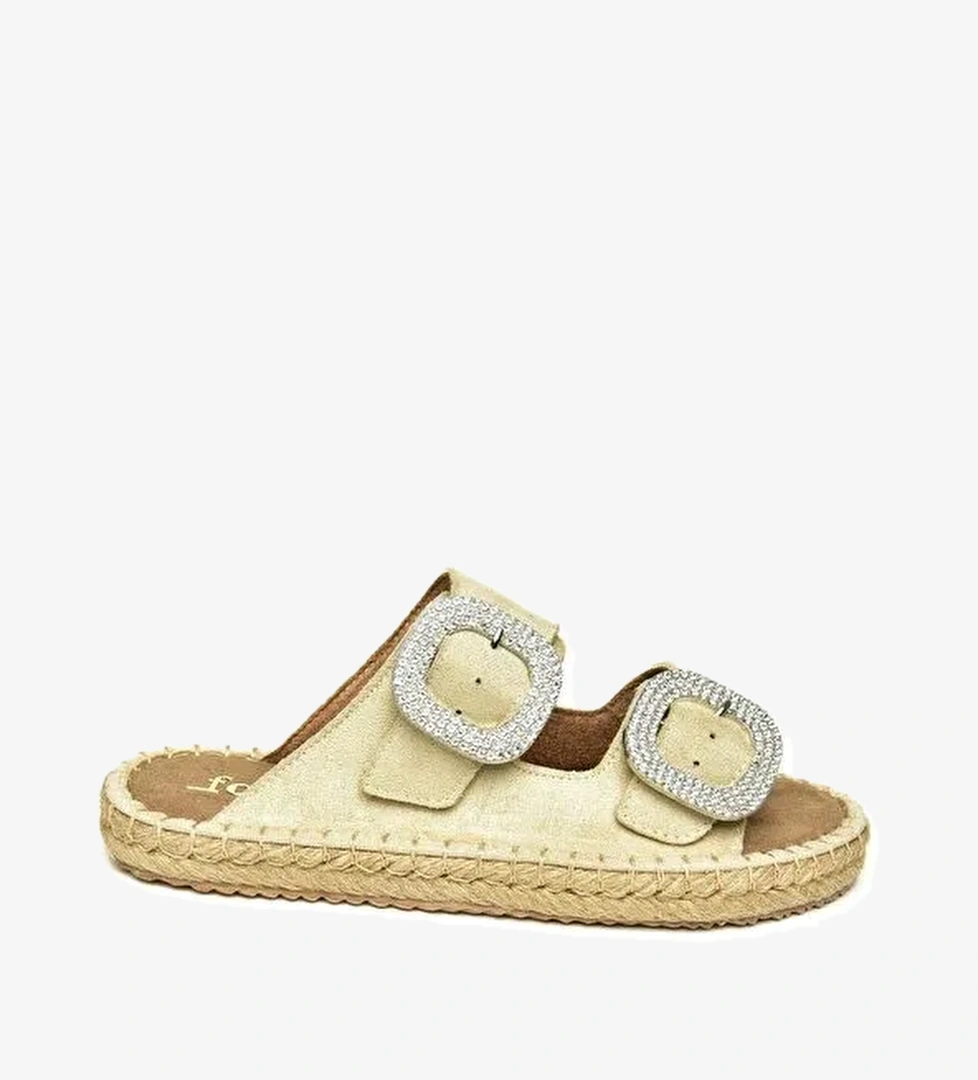 Fox Shoes U2502301 Siyah Bej Kadın Terlik model görseli