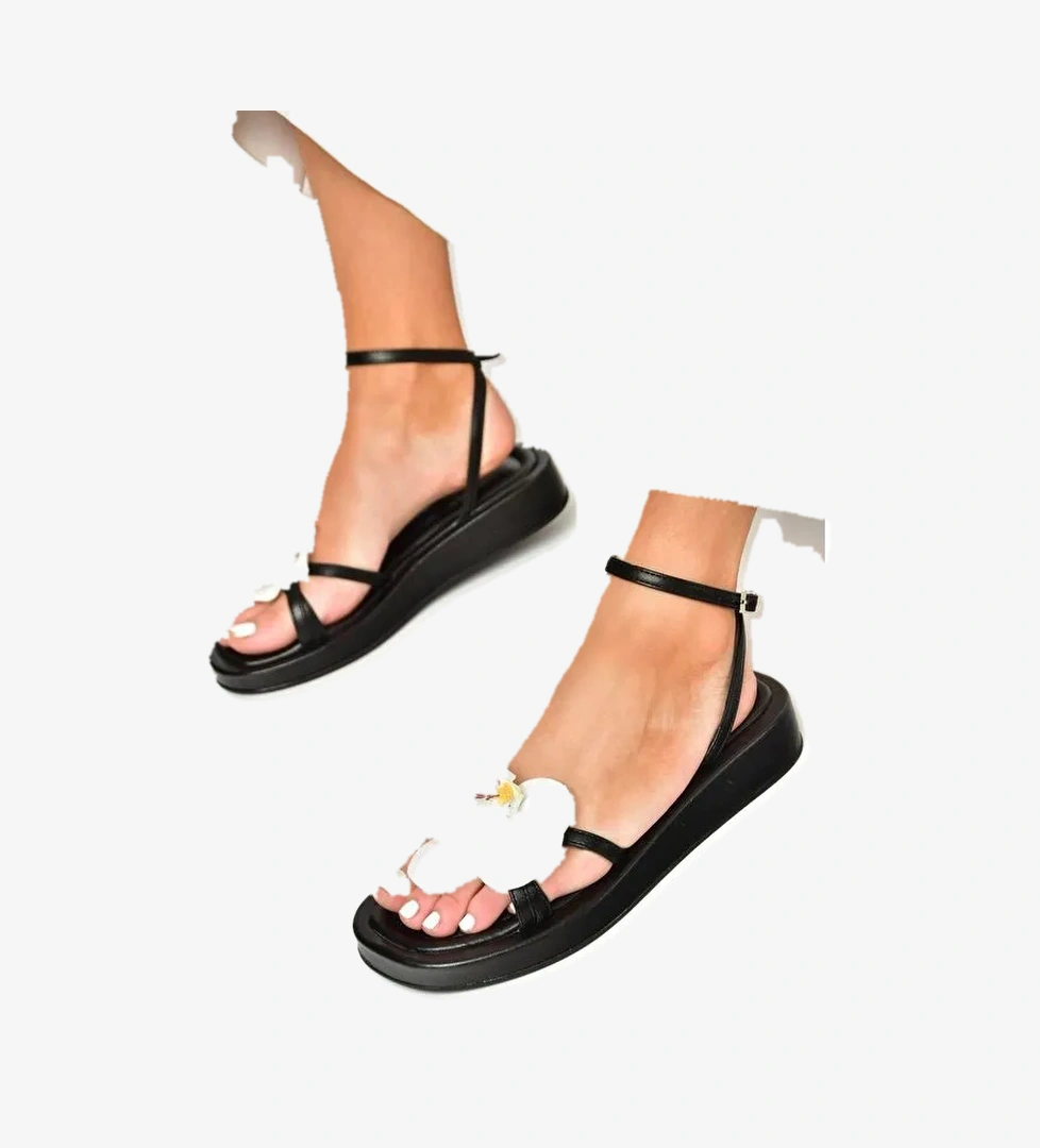 U3429627 Siyah Kadın Sandalet