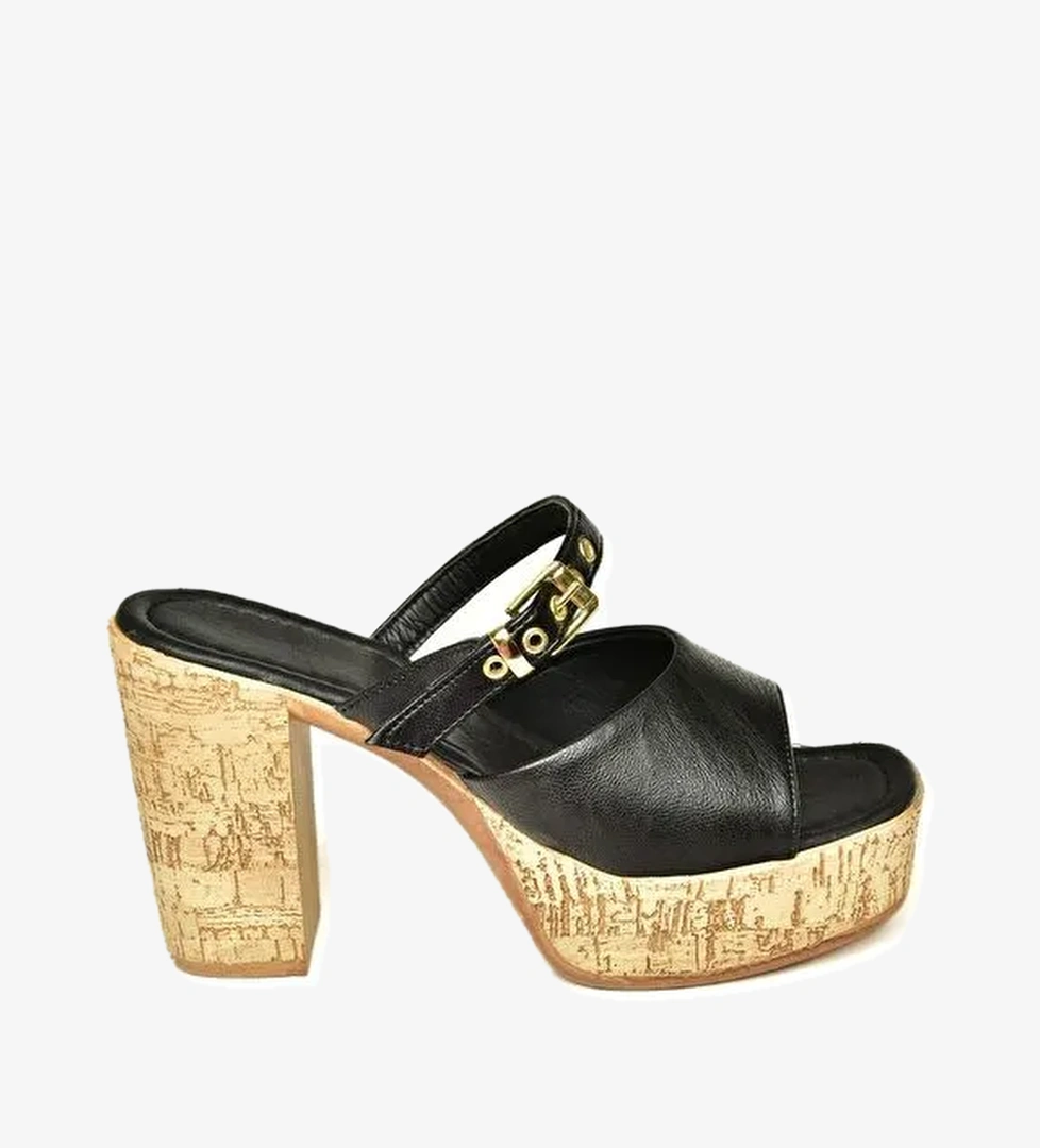 U9962544 Siyah Kadın Topuklu Ayakkabı - Görsel 1