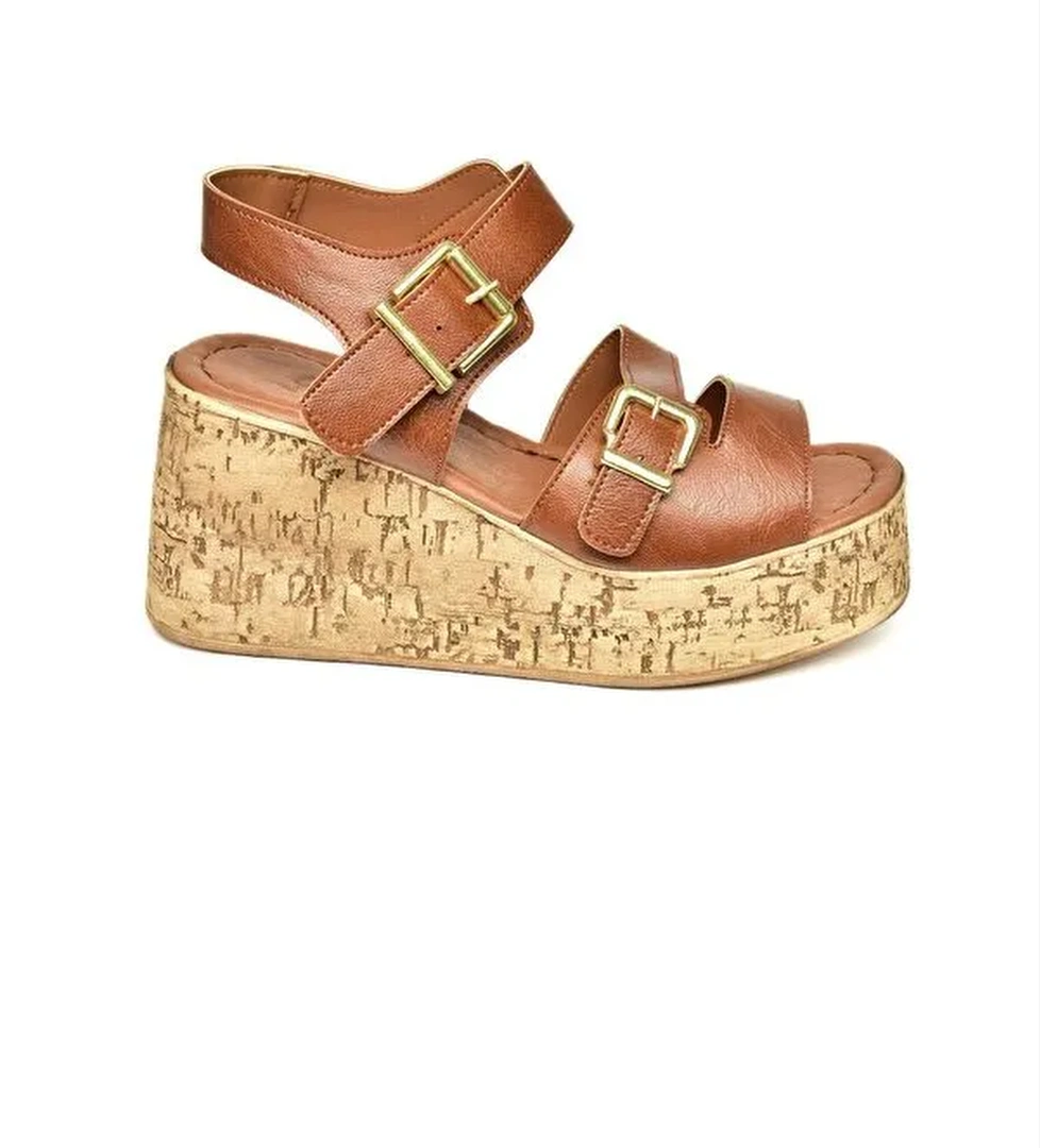 U9967520 Taba Kadın Dolgu Topuklu Ayakkabı