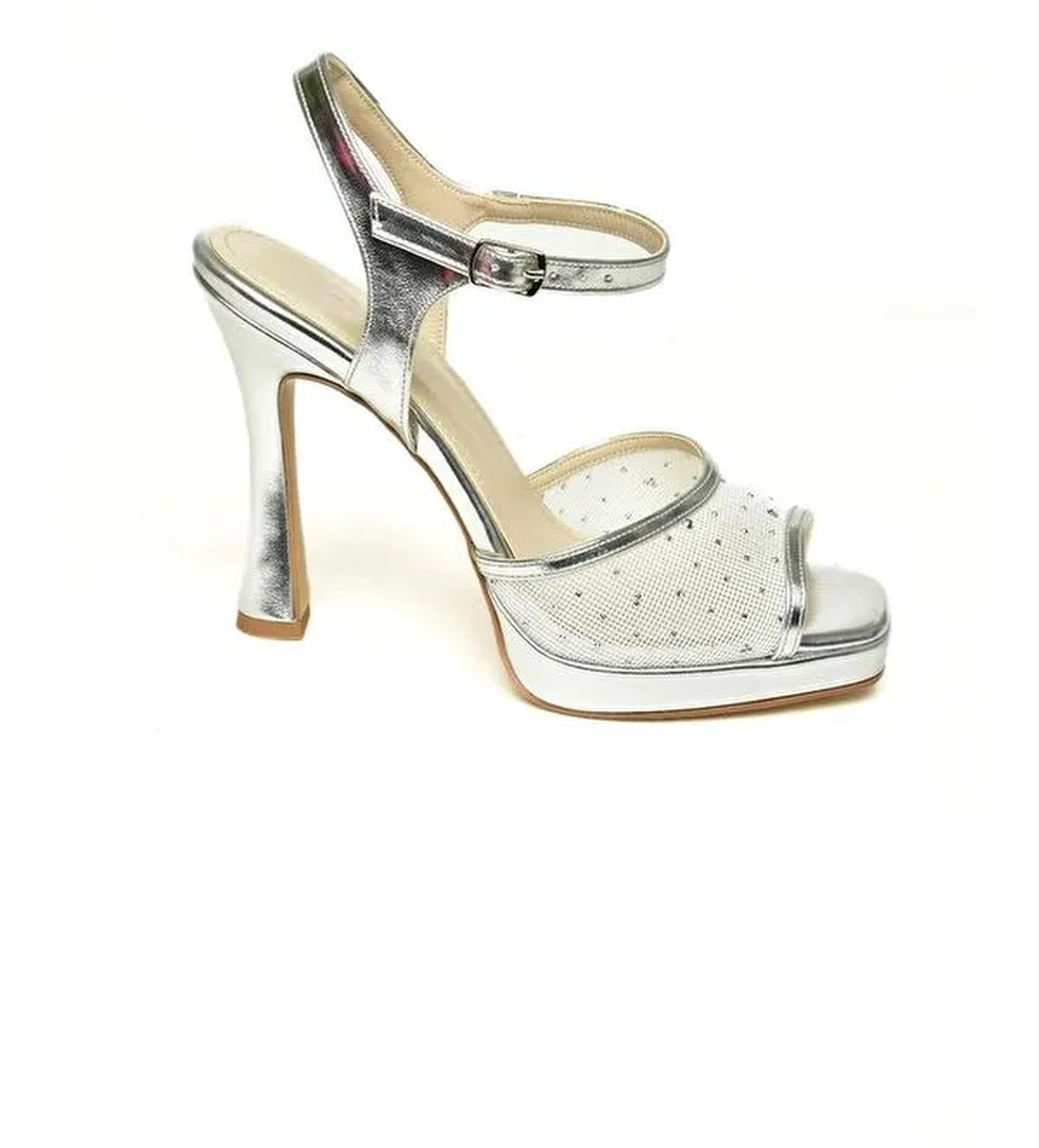 U5699214 Gümüş Kadın Topuklu Ayakkabı