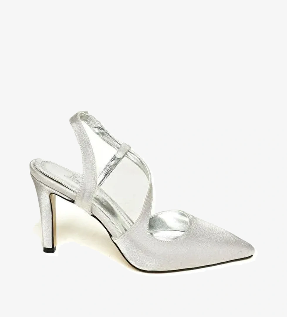 K4049108 Gümüş Kadın Topuklu Ayakkabı