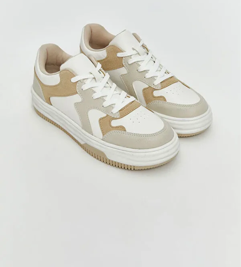 Deri Görünümlü Kadın Spor Ayakkabı - Görsel 1