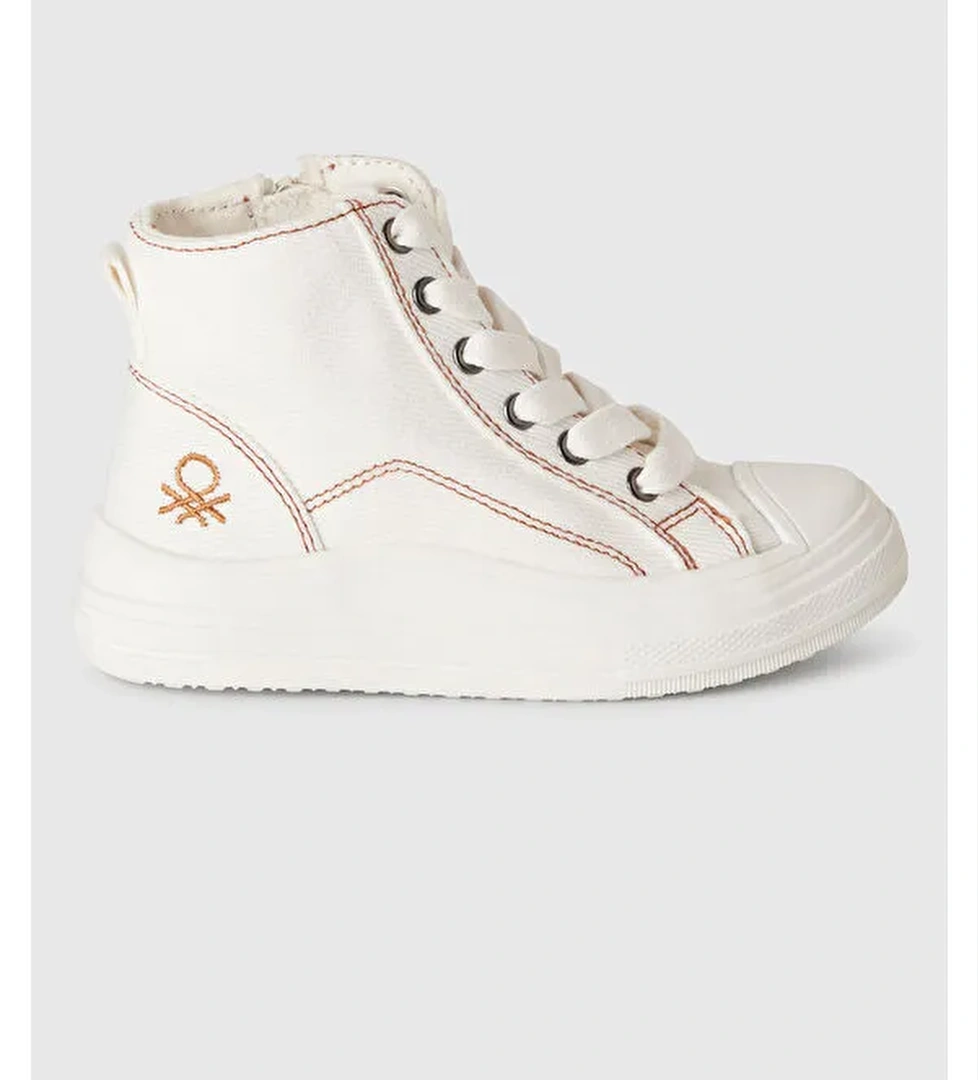 Erkek Çocuk Beyaz Logo Detaylı Sneaker