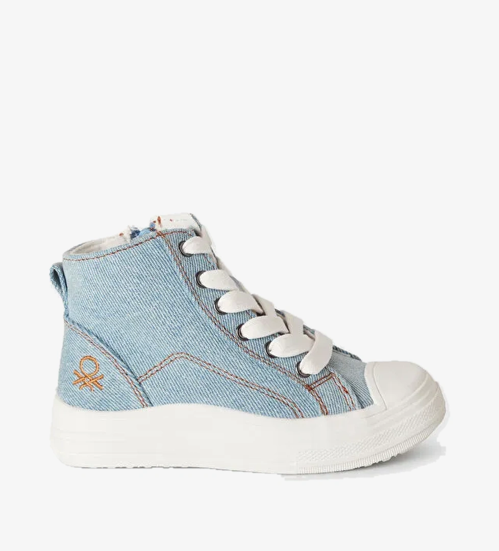 Erkek Çocuk Denim Logo Detaylı Sneaker - Görsel 1