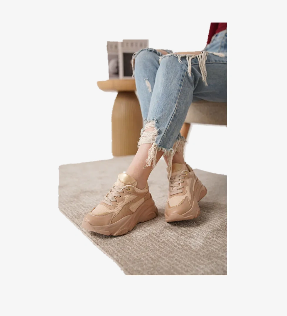 D383 Günlük Ortopedik Kadın Sneaker Spor Ayakkabı - Görsel 1