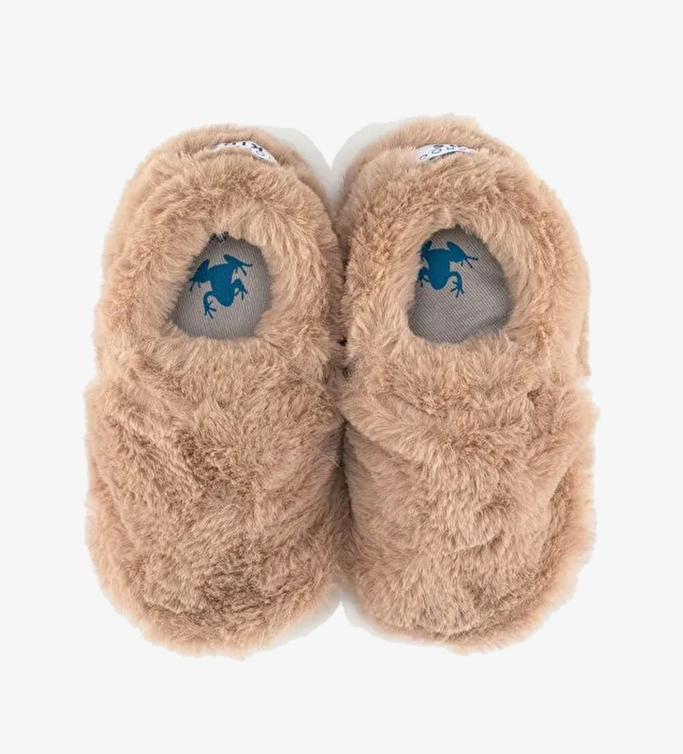 Hopfrög Beyaz Hopfrög Furry Furry Kürk Barefoot Patik (Hediye Seti)