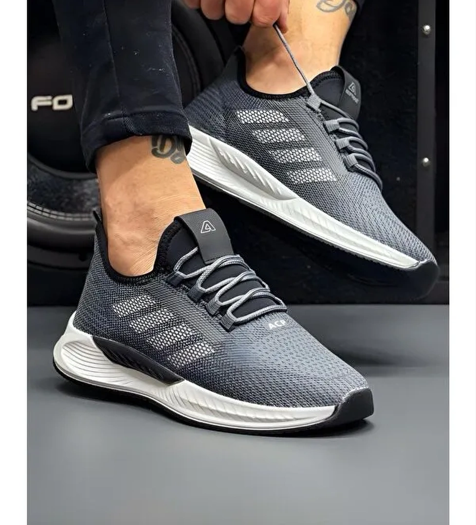 Acp 141 Şerit Detaylı Kalın Taban Erkek Sneaker