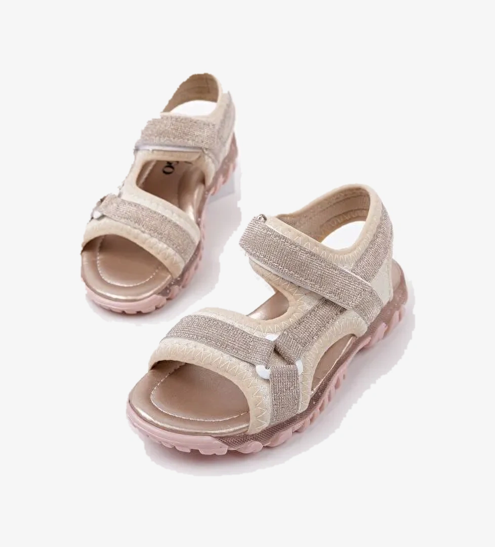 ELON Cırtlı ve Simli Günlük Kız Çocuk Sandalet