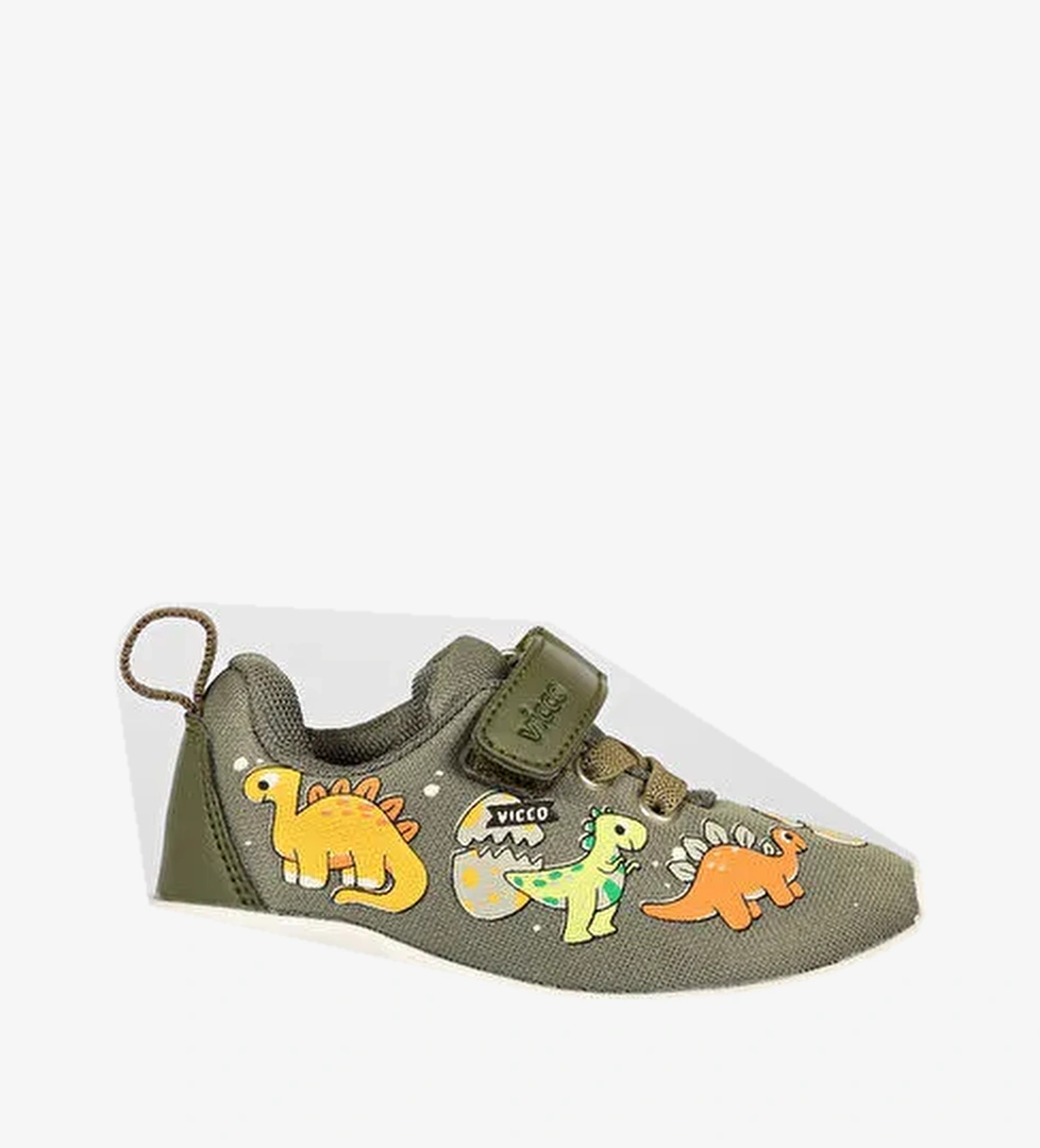 Dino Işıklı Erkek Okul Öncesi Haki Spor Ayakkabı - Görsel 1
