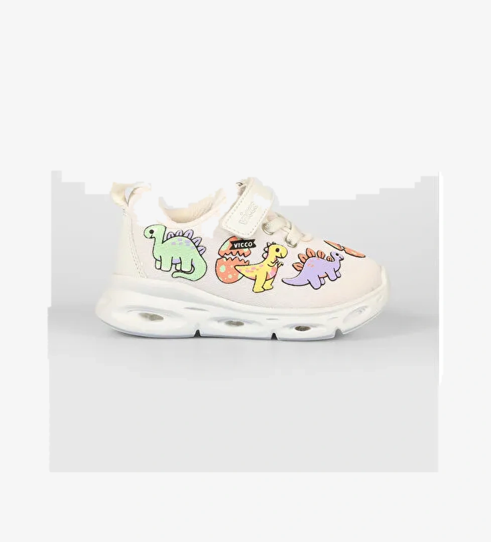 Vicco Dino Işıklı Unisex Okul Öncesi Beyaz Spor Ayakkabı model görseli