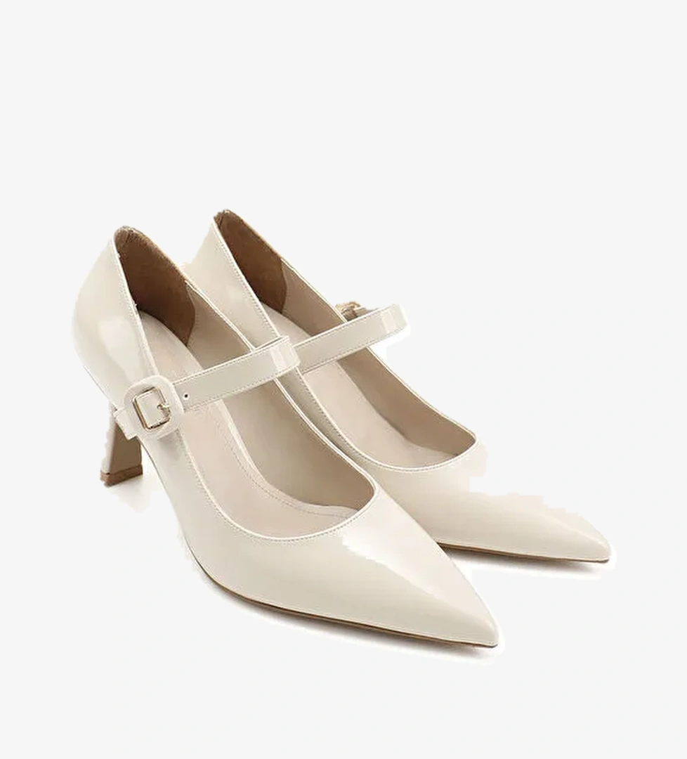 Kadın TEN Sivri Burun Kadeh Ökçe Ayakkabı - Görsel 1