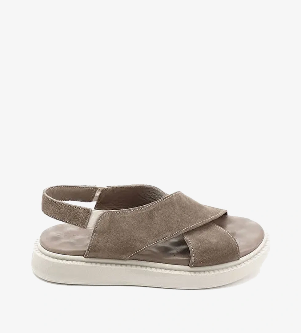 Kadin VIZON Capraz Bantli Hakiki Deri Comfort Sandalet