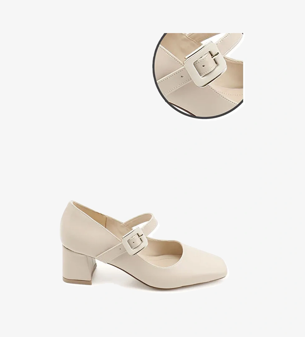 Gönderi̇(r) Kadın TEN Küt Burun Kare Ökçe Ayakkabı model görseli