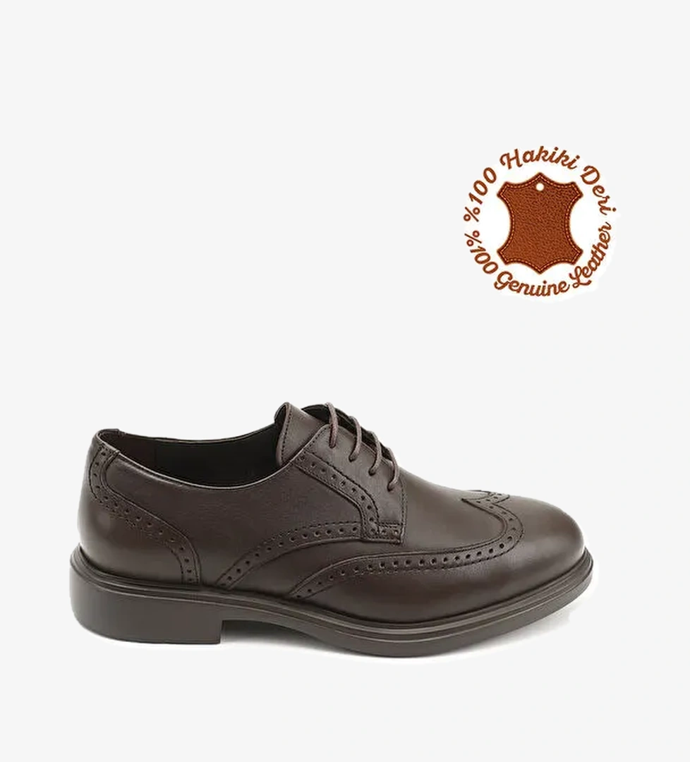 Gönderi̇(r) Erkek ORTA KAHVERENGİ Bağcıklı Hakiki Deri Klasik Oxford Ayakkabı model görseli