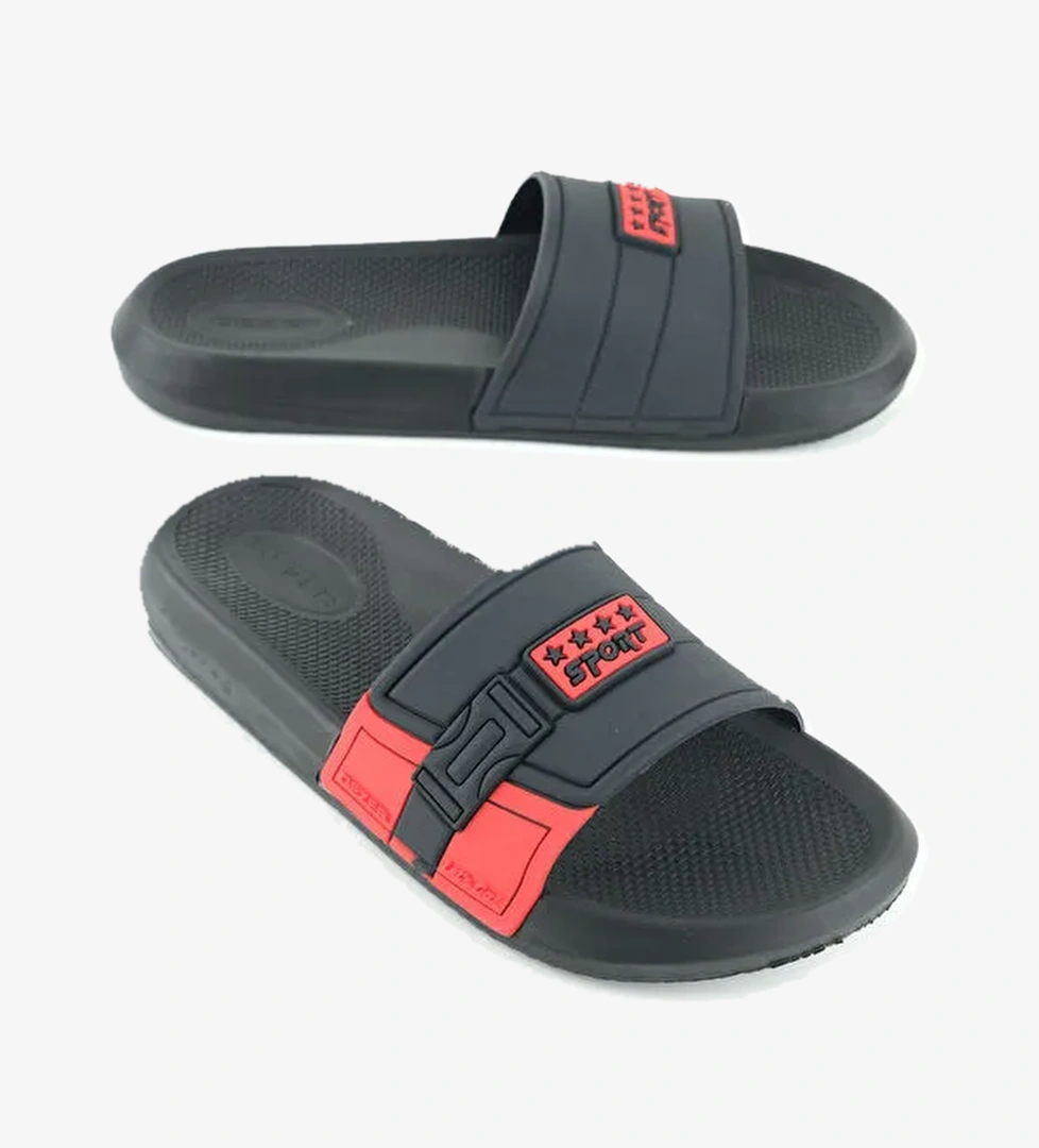 Sport Erkek Yazlık PU Islak Zemine Uygun Günlük Ev Banyo Bahçe Havuz Terlik - Görsel 1