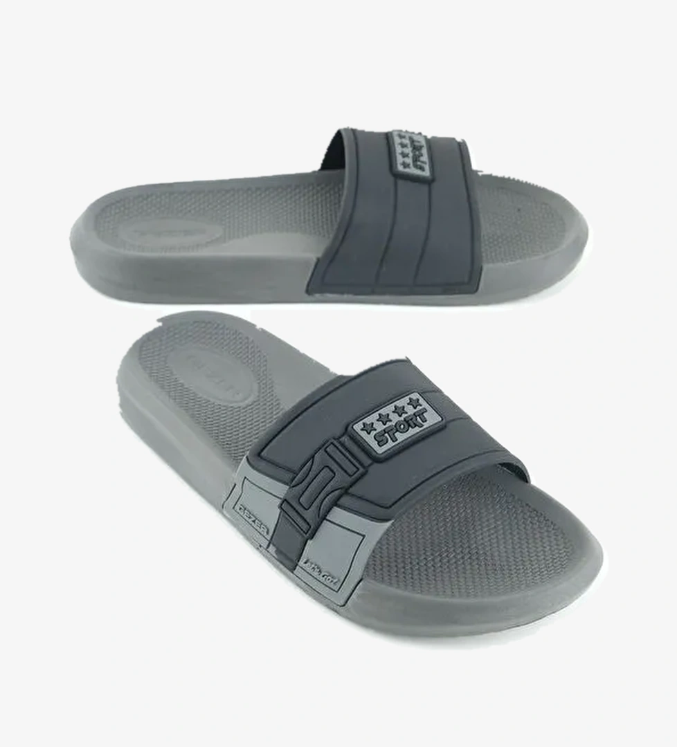 Sport Erkek Yazlık PU Islak Zemine Uygun Günlük Ev Banyo Bahçe Havuz Terlik