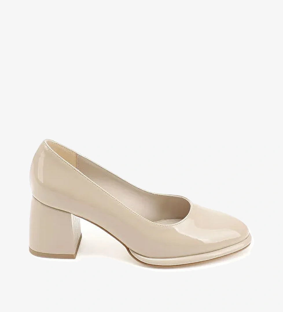 Kadın NUDE Orta Kalın Platform Topuklu Ayakkabı - Görsel 1