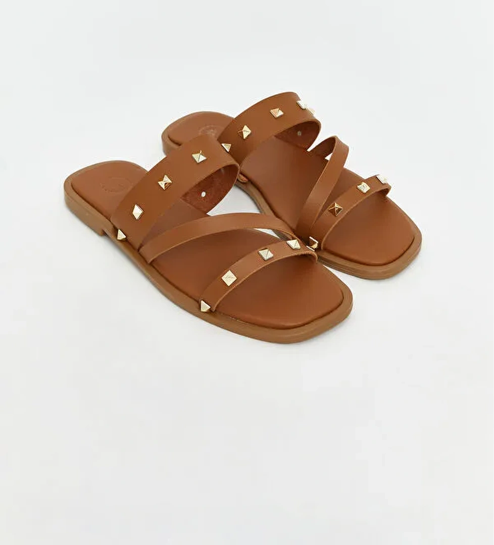 Lcw Steps Bej Lcw Steps Deri Görünümlü Kadın Terlik