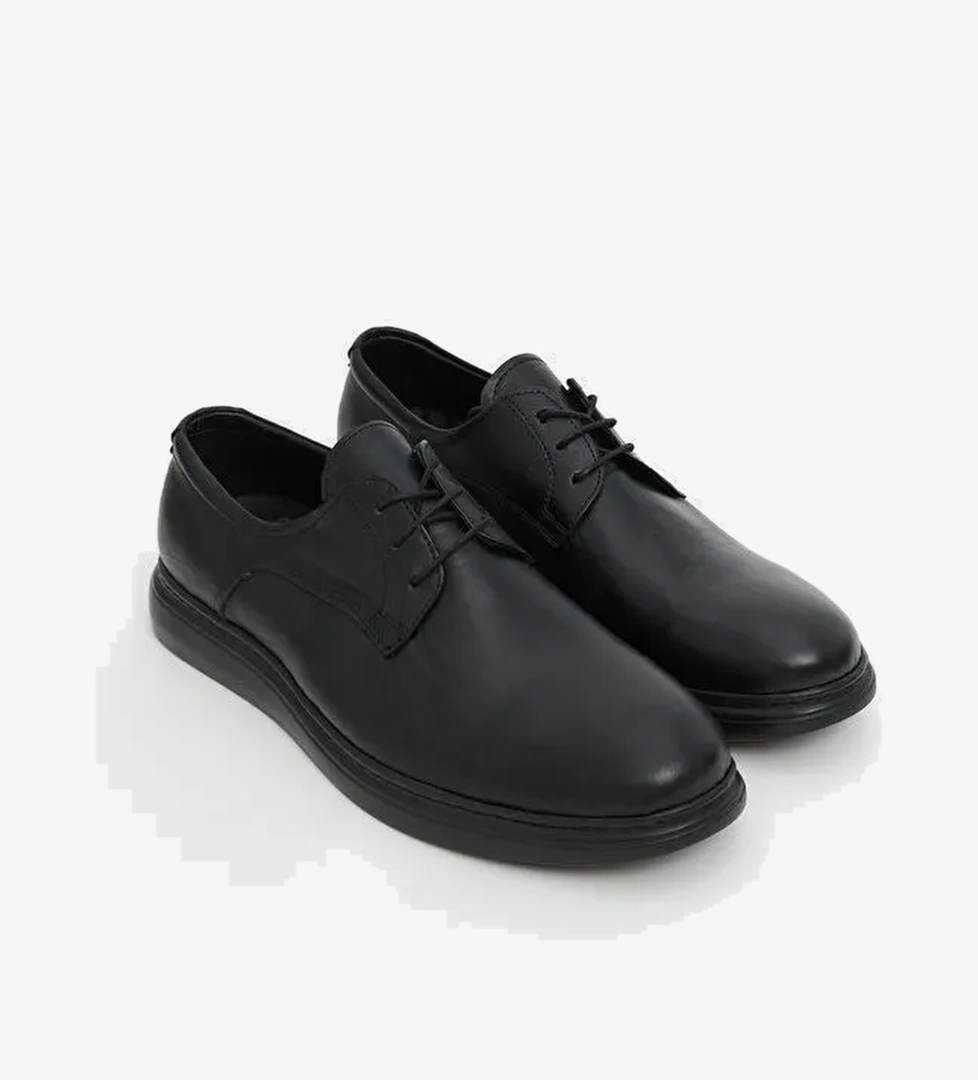Bağcıklı Deri Görünümlü Erkek Klasik Ayakkabı - Görsel 1