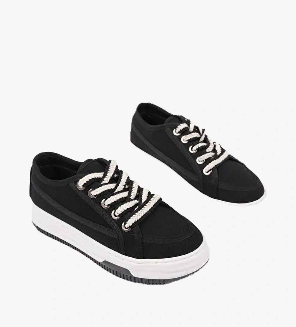 CARİNA Kalın Taban Bağcıklı Kadın Günlük Sneaker Spor Ayakkabı - Görsel 1