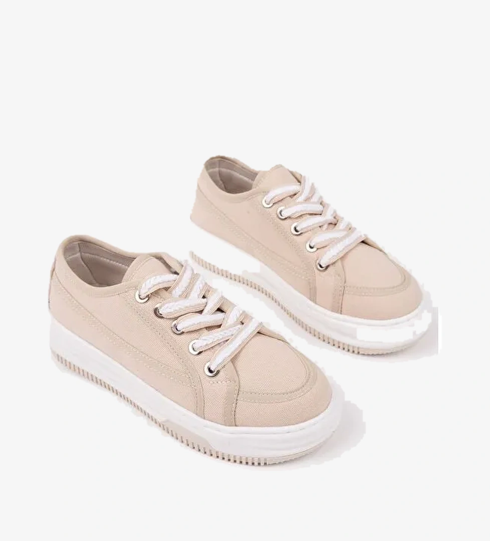 CARİNA Kalın Taban Bağcıklı Kadın Günlük Sneaker Spor Ayakkabı