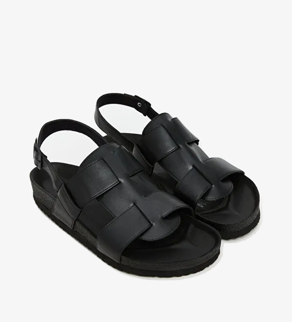 Lcw Steps Kahverengi Lcw Steps Deri Görünümlü Erkek Sandalet