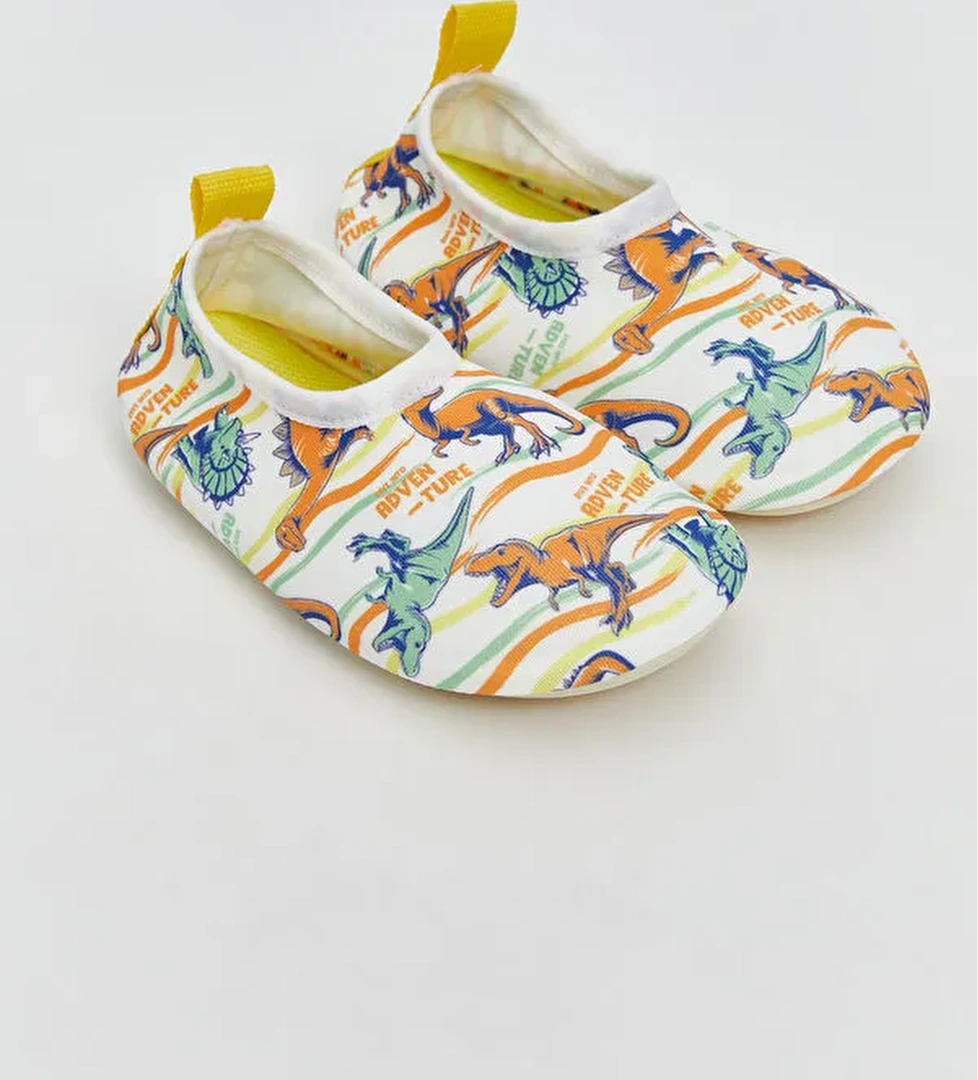 Dinozor Baskılı Erkek Bebek Deniz Ayakkabısı - Görsel 1