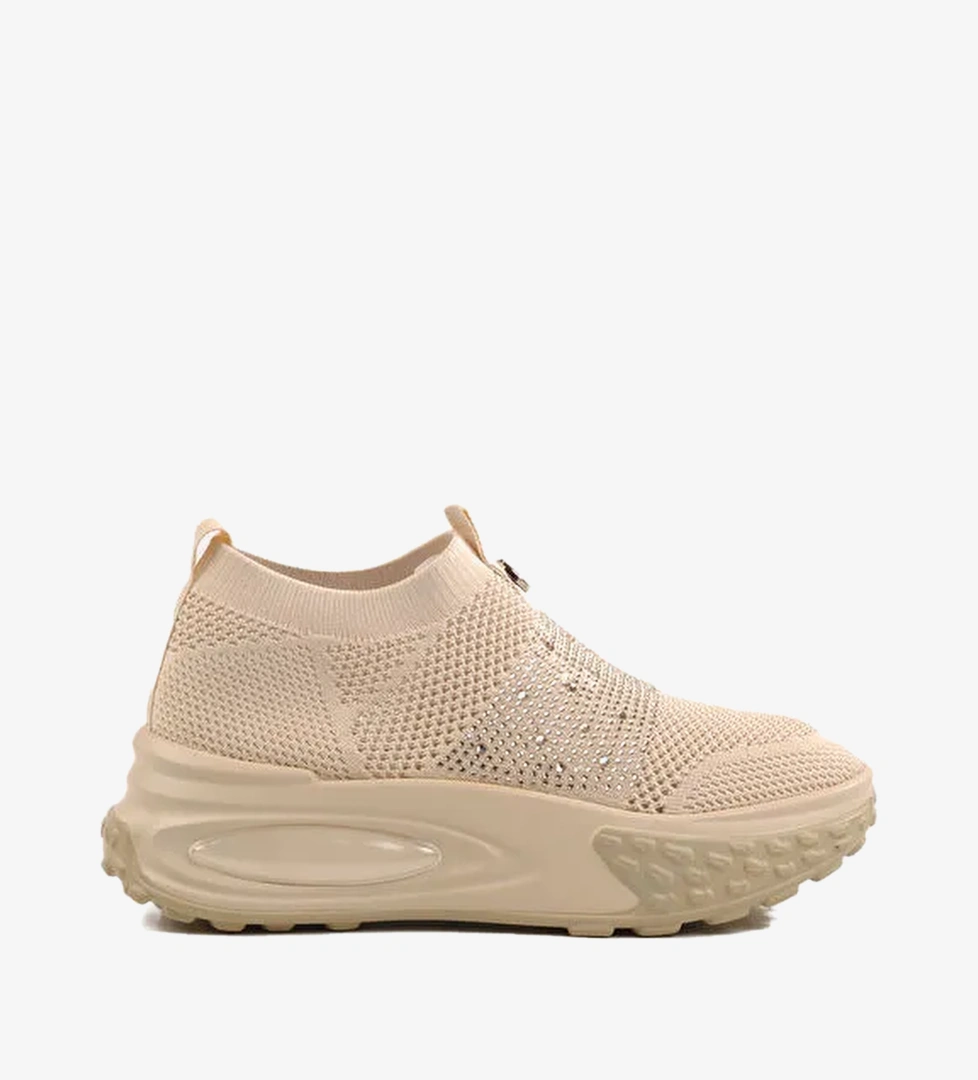 Bej Triko Hafif Kadin Sneaker 25Y305-4 Z