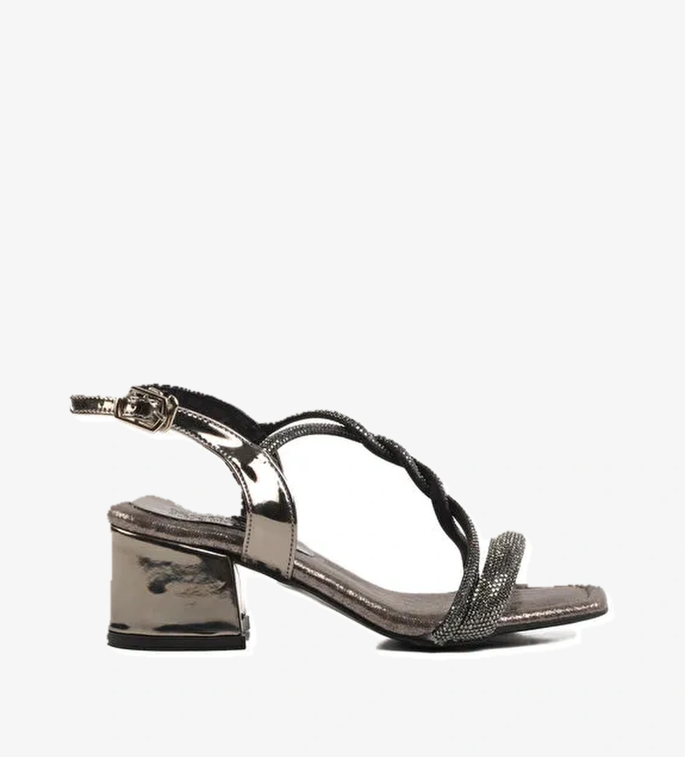 Platin Kız Çocuk Taşlı Sandalet 07 F