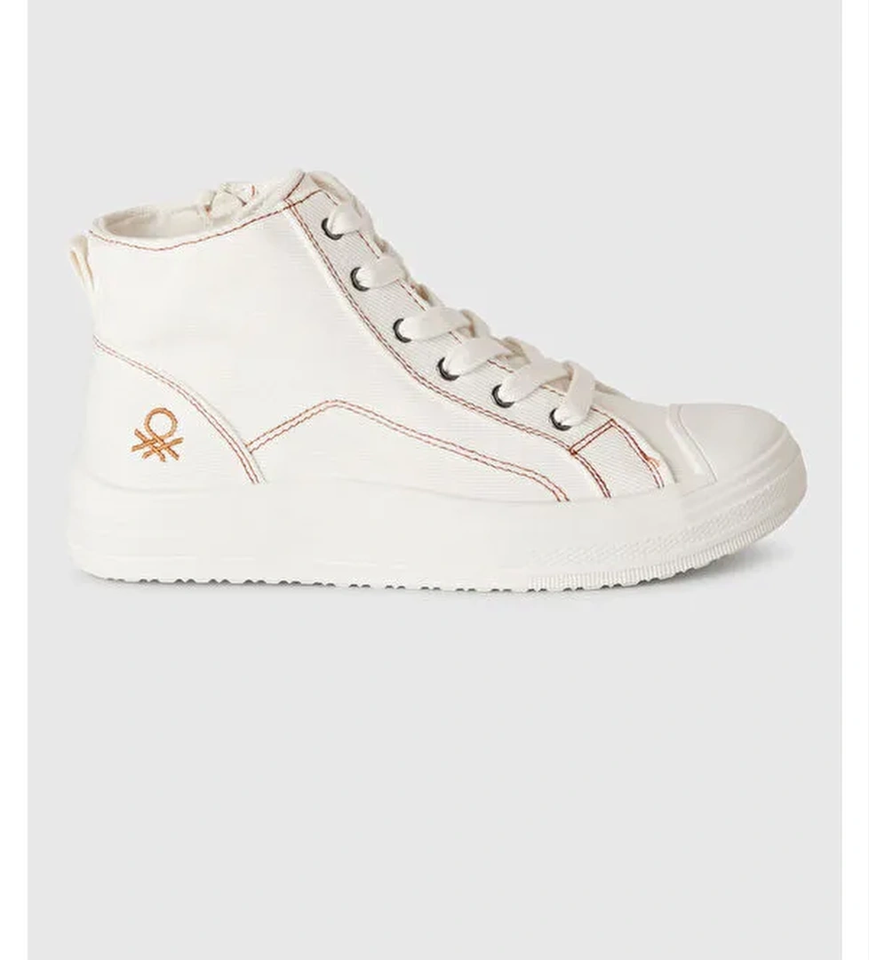 Erkek Çocuk Beyaz Logo Detaylı Sneaker