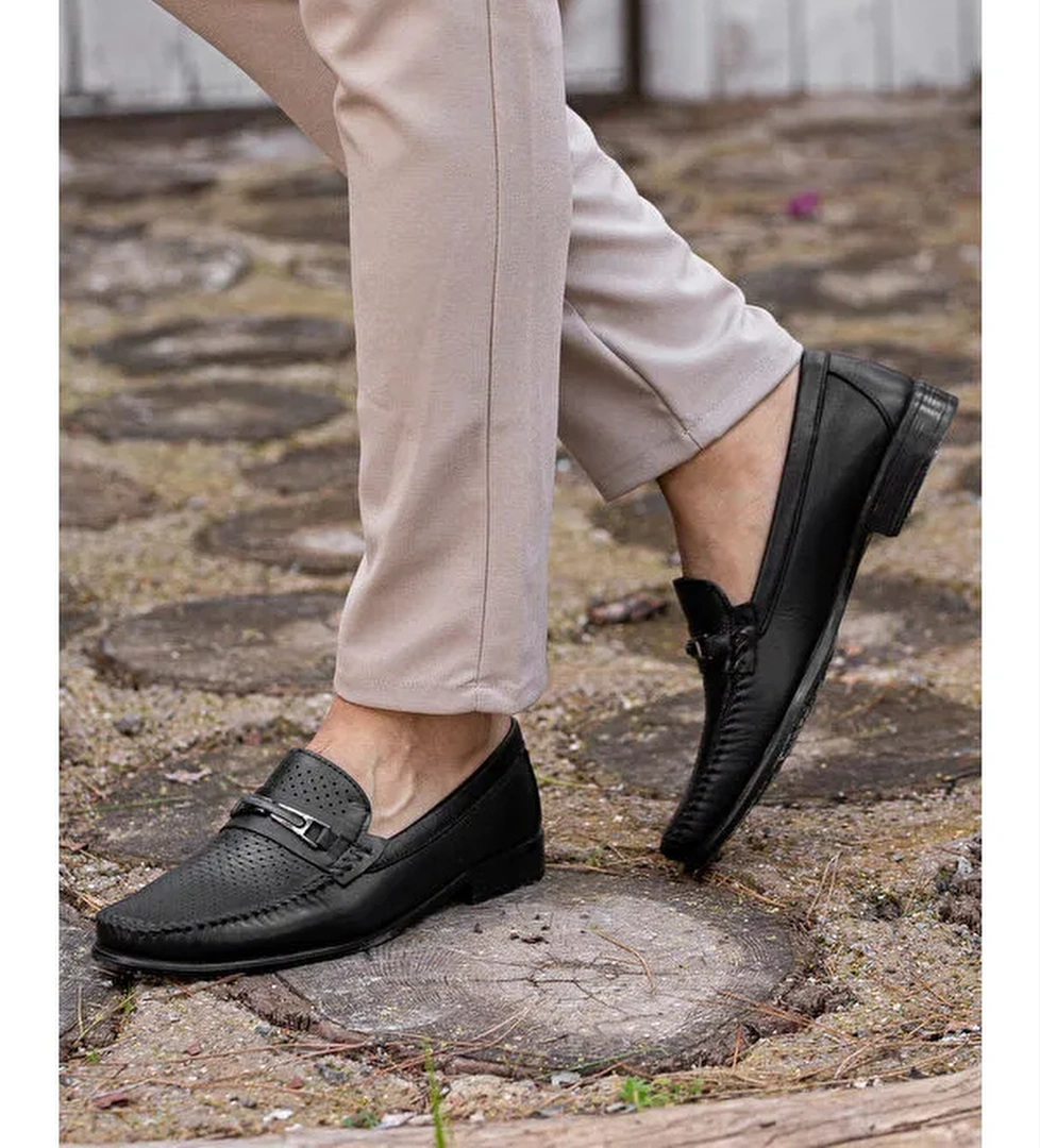 D0495 Günlük Ortopedik Hakiki Deri Erkek Klasik Ayakkabı - Görsel 1