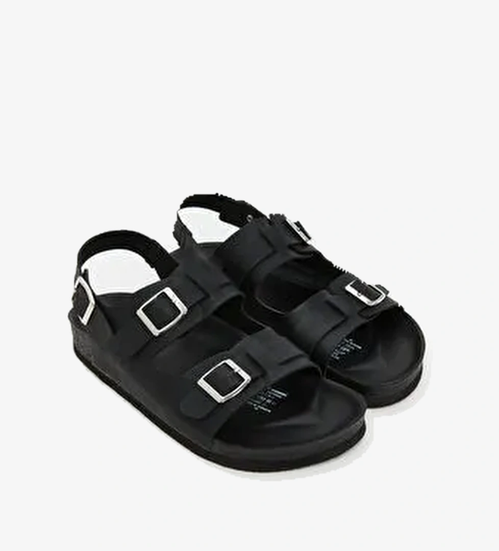 Deri Görünümlü Kadın Sandalet - Görsel 1