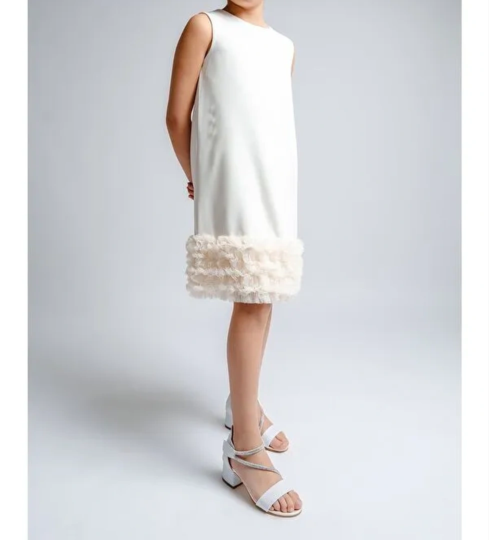 Kız Çocuk Sedef Topuklu Simli Abiye Ayakkabı