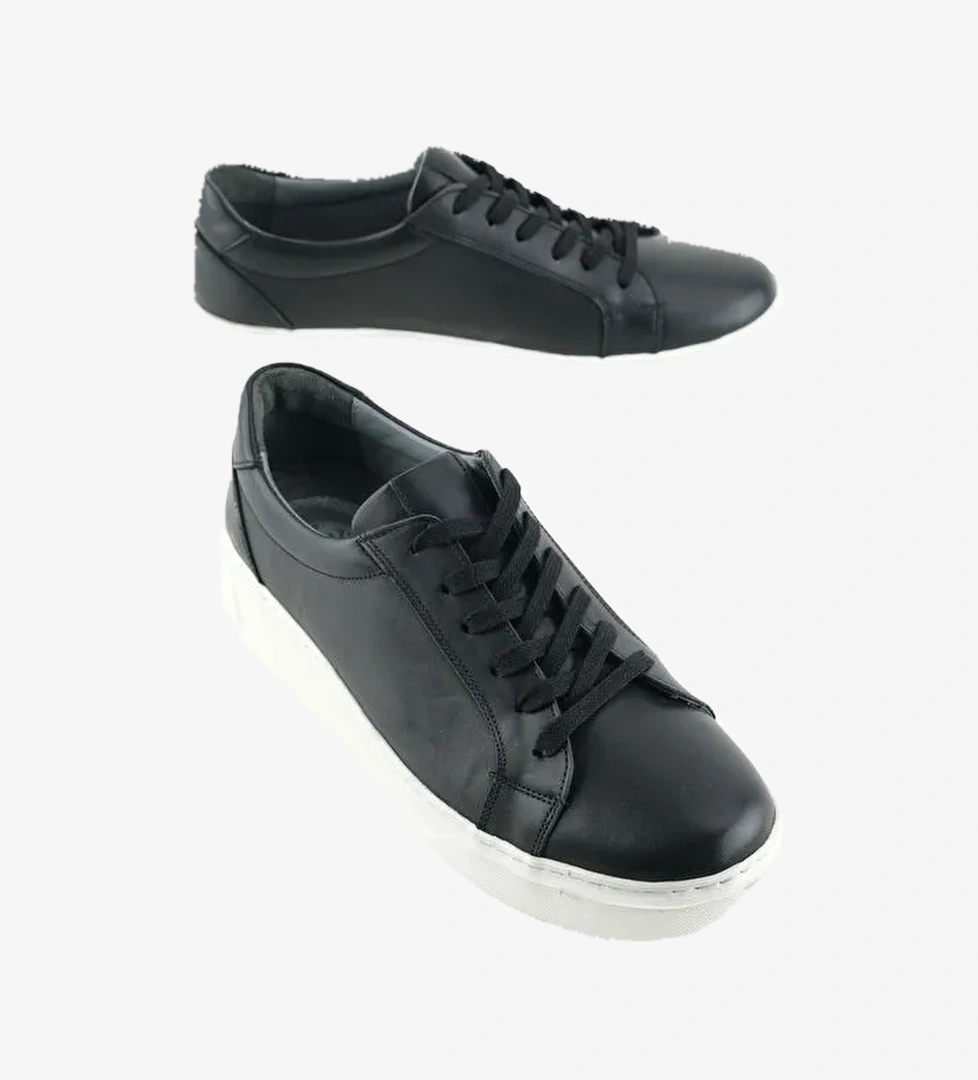 Erkek İç Dış Hakiki Deri Ortopedik Rahat Taban Bağcıklı Ayarlanabilir Günlük Spor Ayakkabı