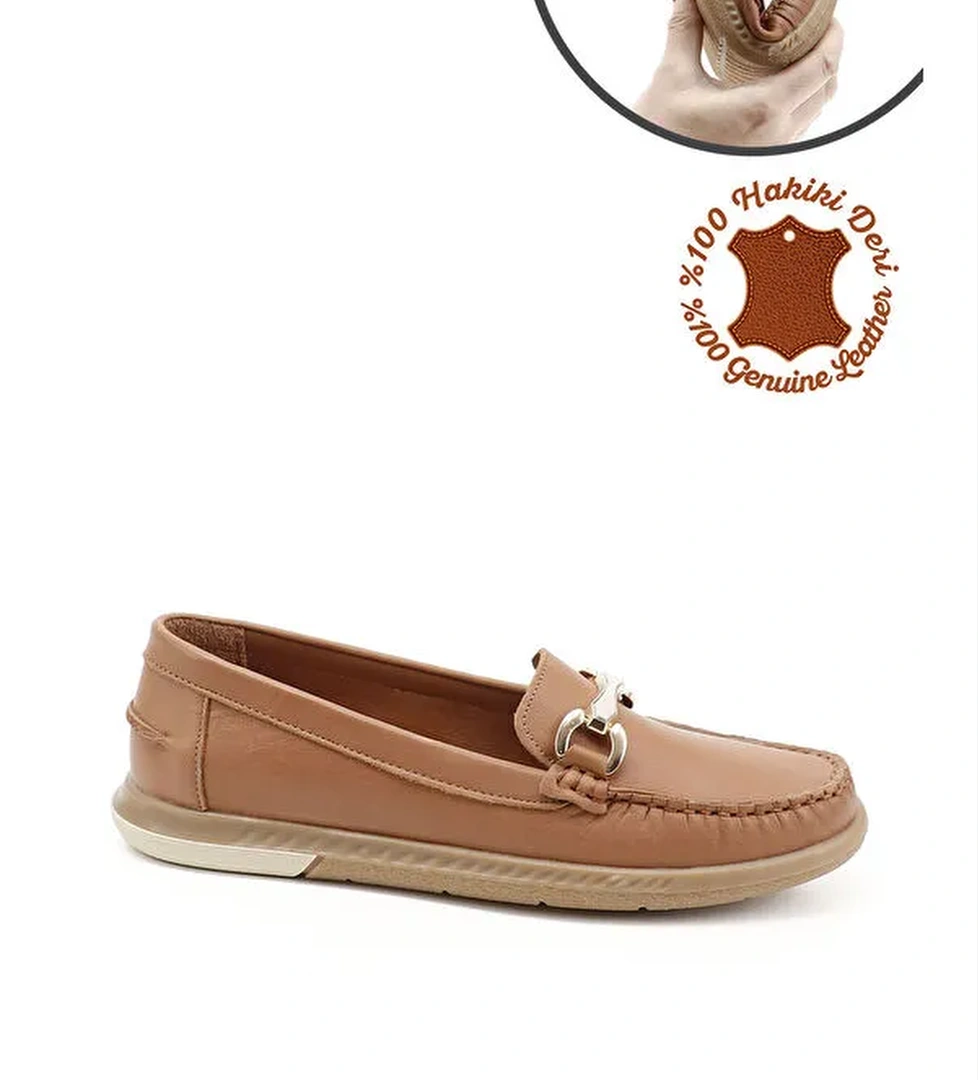 Gönderi̇(r) Kadın TABA Tokalı Rok Hakiki Deri Comfort Loafer model görseli