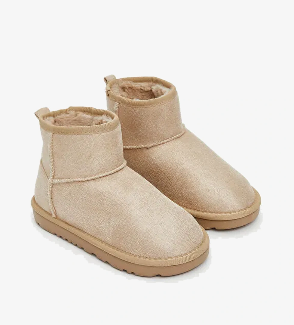 Süet Görünümlü Kız Çocuk Bot - Görsel 1