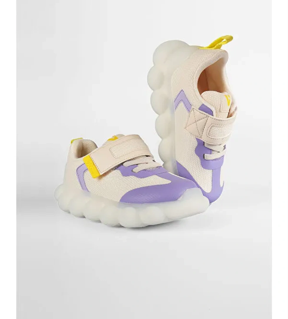Bread Işıklı Unisex Okul Öncesi Bej Spor Ayakkabı - Görsel 1