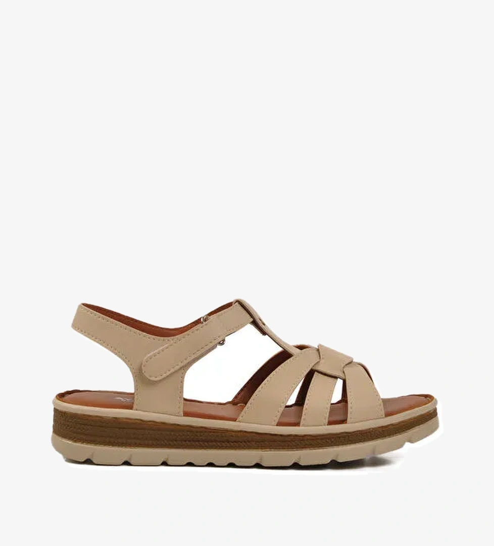 Bej Cırtlı Kadın Sandalet 492127 Z