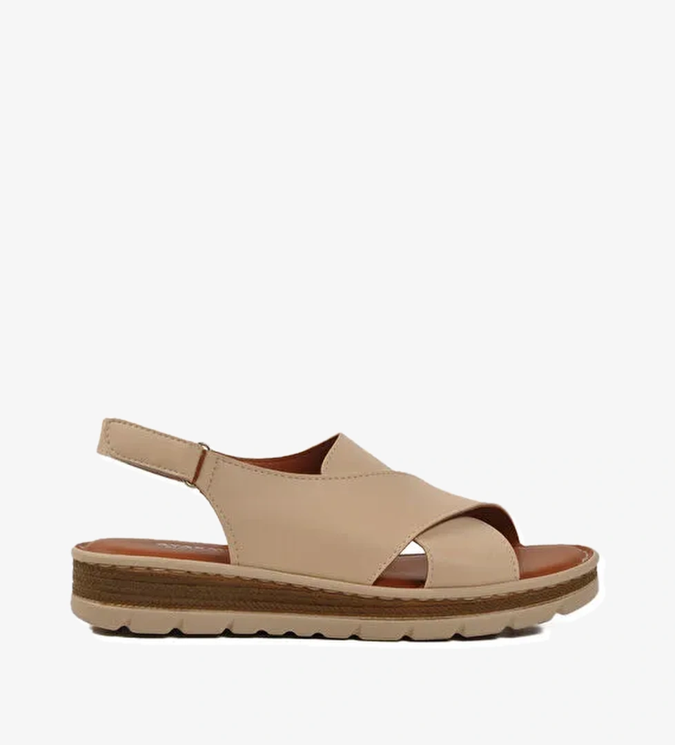 Bej Cırtlı Kadın Sandalet 492129 Z