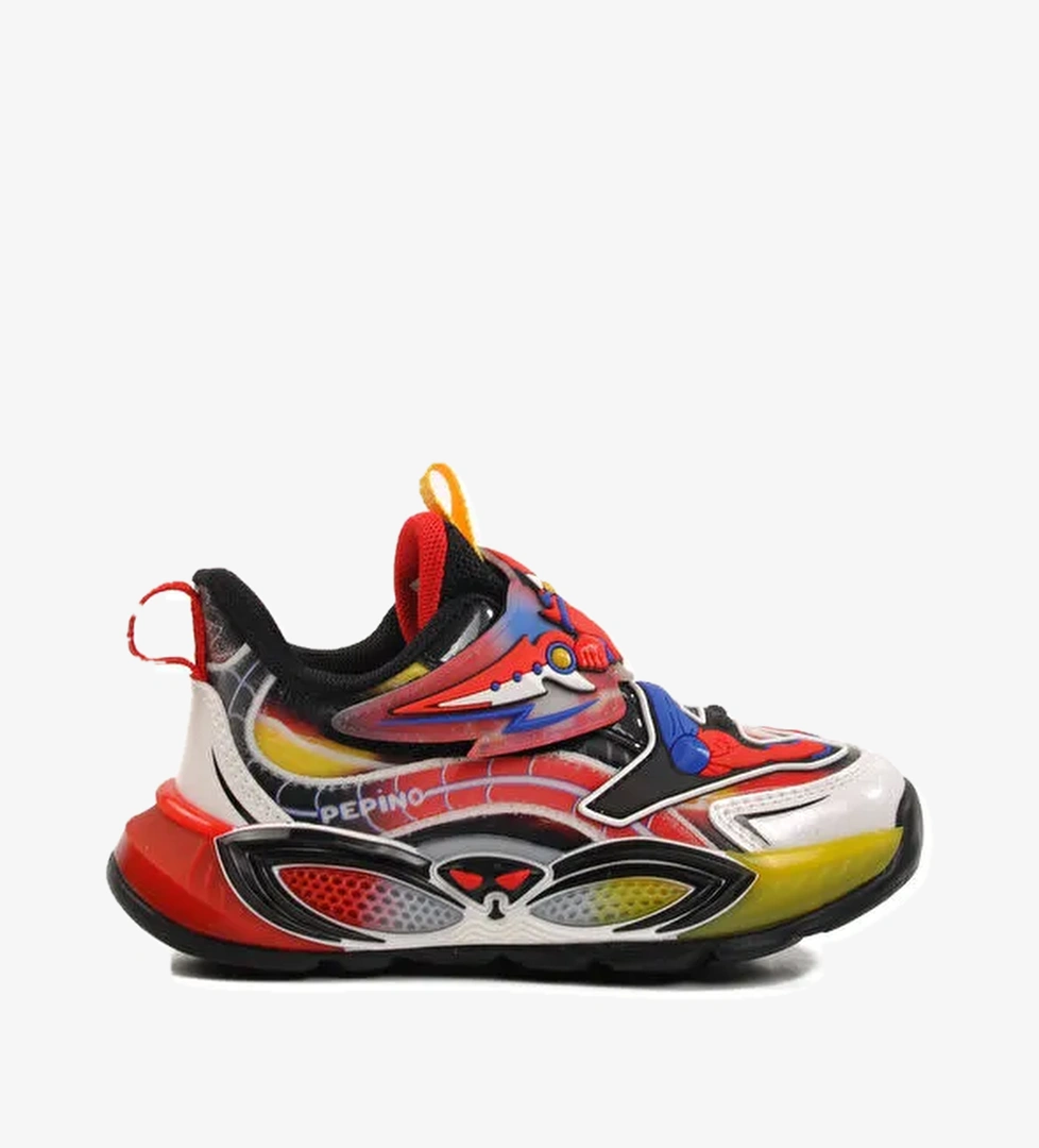 Siyah Kırmızı Cırtlı Unisex Çocuk Spor Ayakkabı 1943 P