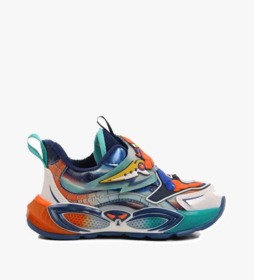 Lacivert Yeşil Cırtlı Unisex Çocuk Spor Ayakkabı 1943 P - Görsel 1