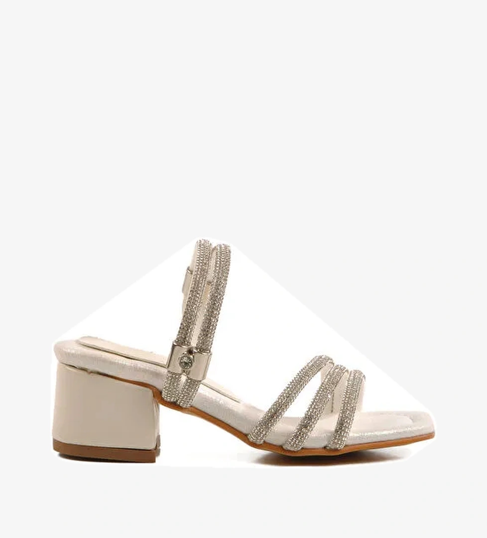 Sedef Taşlı Kız Çocuk Topuklu Sandalet 016 P