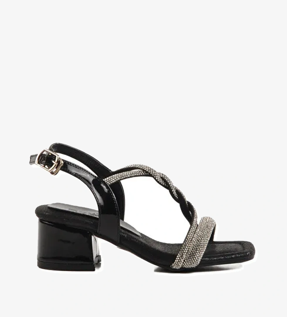 Siyah Taşlı Kız Çocuk Sandalet 07 P