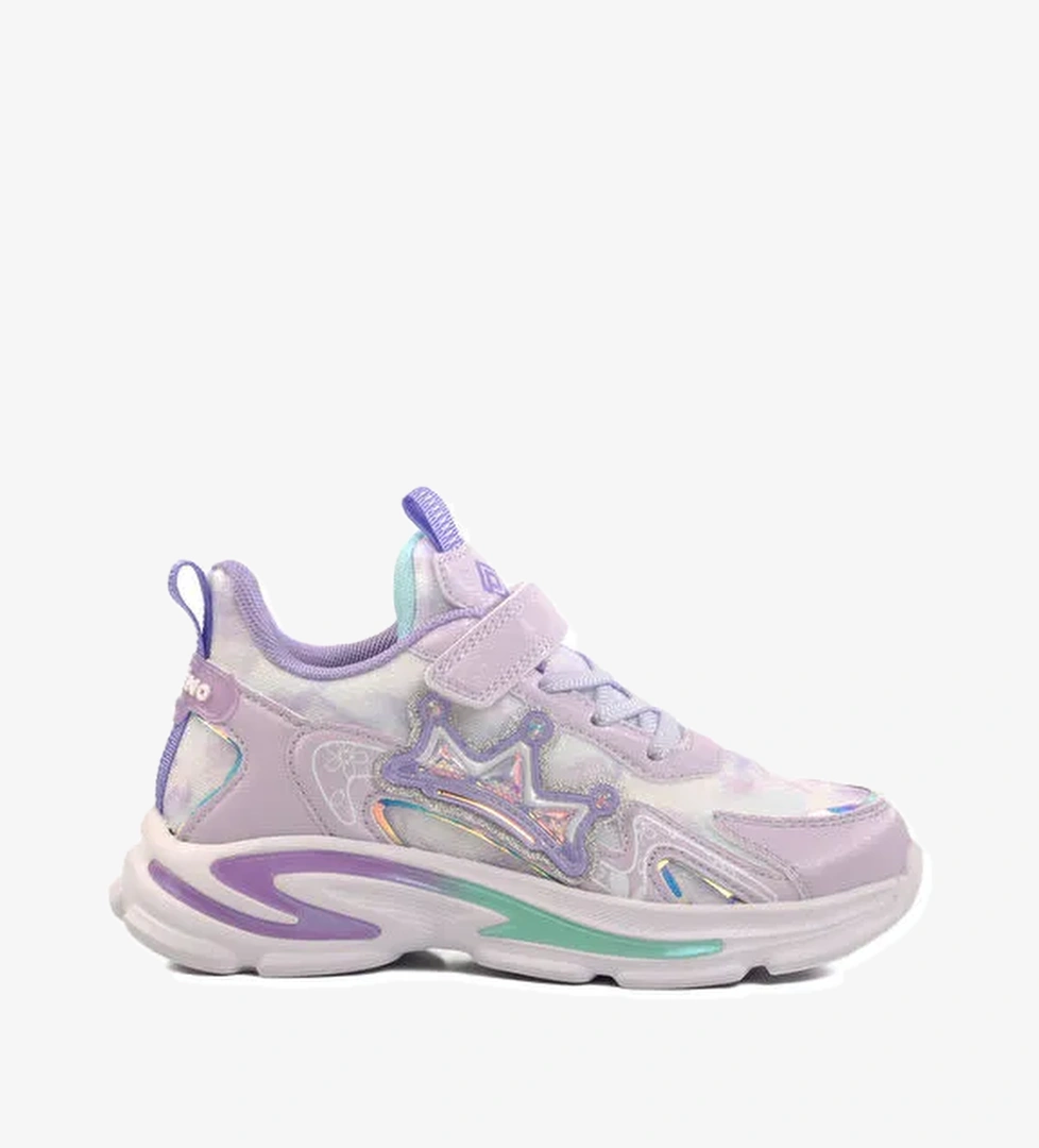 Lila Cırtlı Kız Çocuk Spor Ayakkabı 1965 F