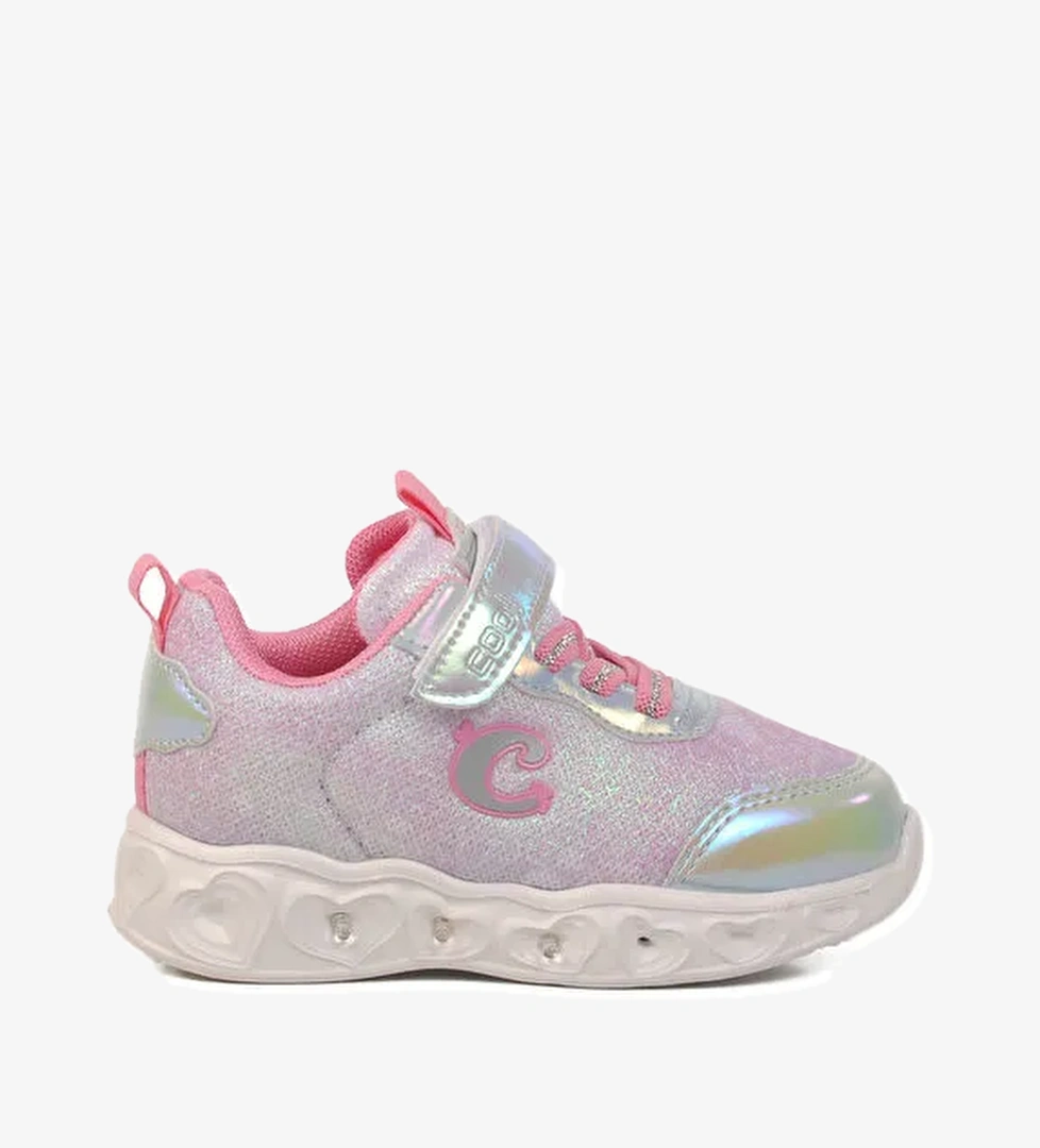 Gümüş Cırtlı Işıklı Kız Çocuk Spor Ayakkabı Yuki B - Görsel 1