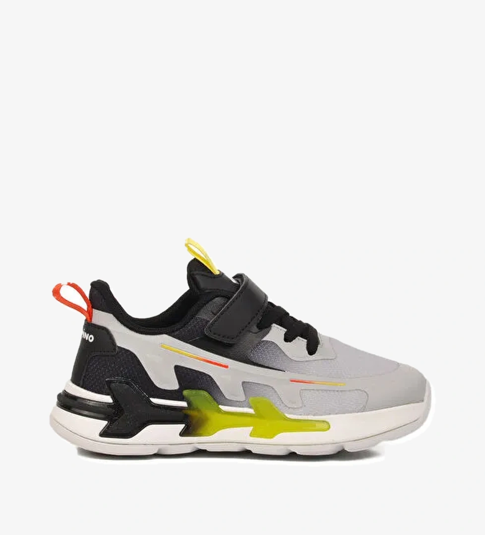 Siyah Cırtlı Hafif Hava Alabilen Erkek Çocuk Spor Ayakkabı 1952 F - Görsel 1