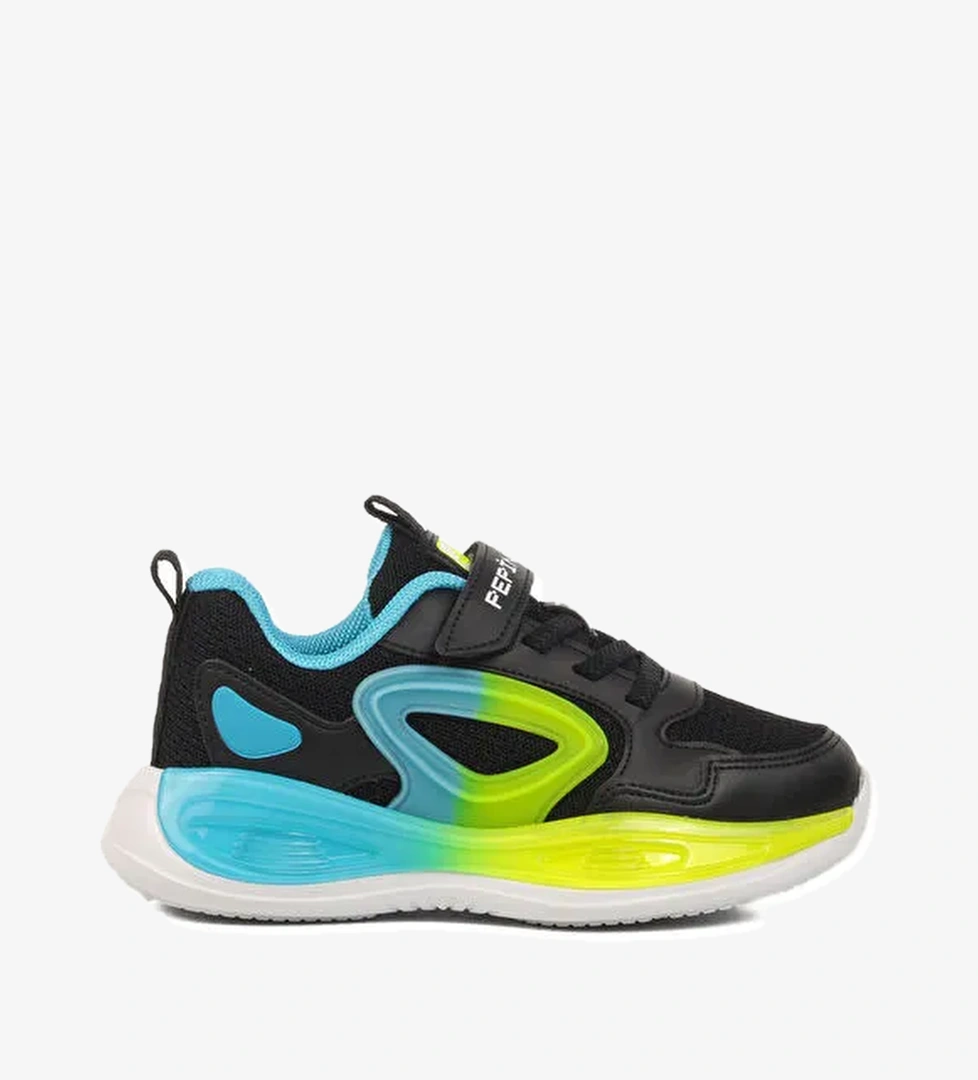 Siyah Cırtlı Hafif Erkek Çocuk Spor Ayakkabı 1890 P