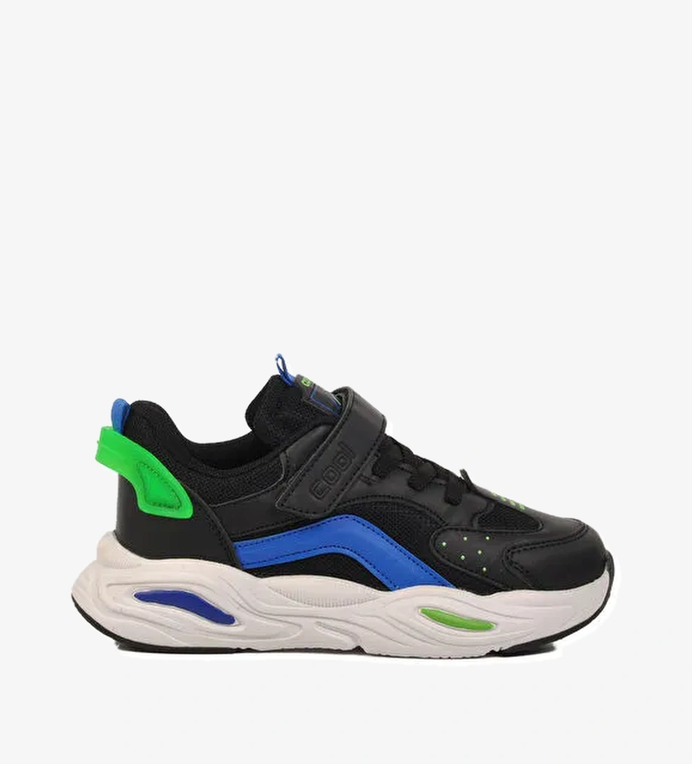 Siyah Cırtlı Unisex Çocuk Spor Ayakkabı Toti F